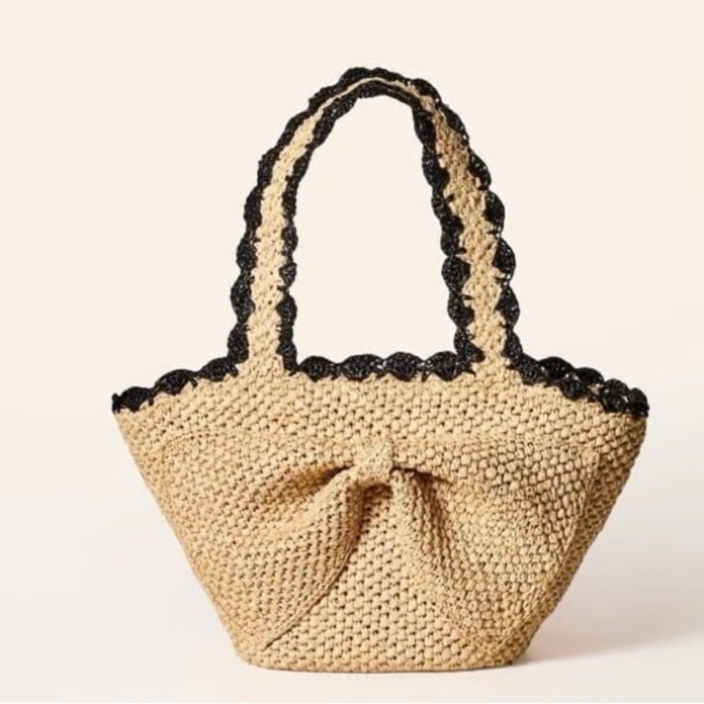 Kate Spade New York x Target Raffia Bow Tote Bag NWT